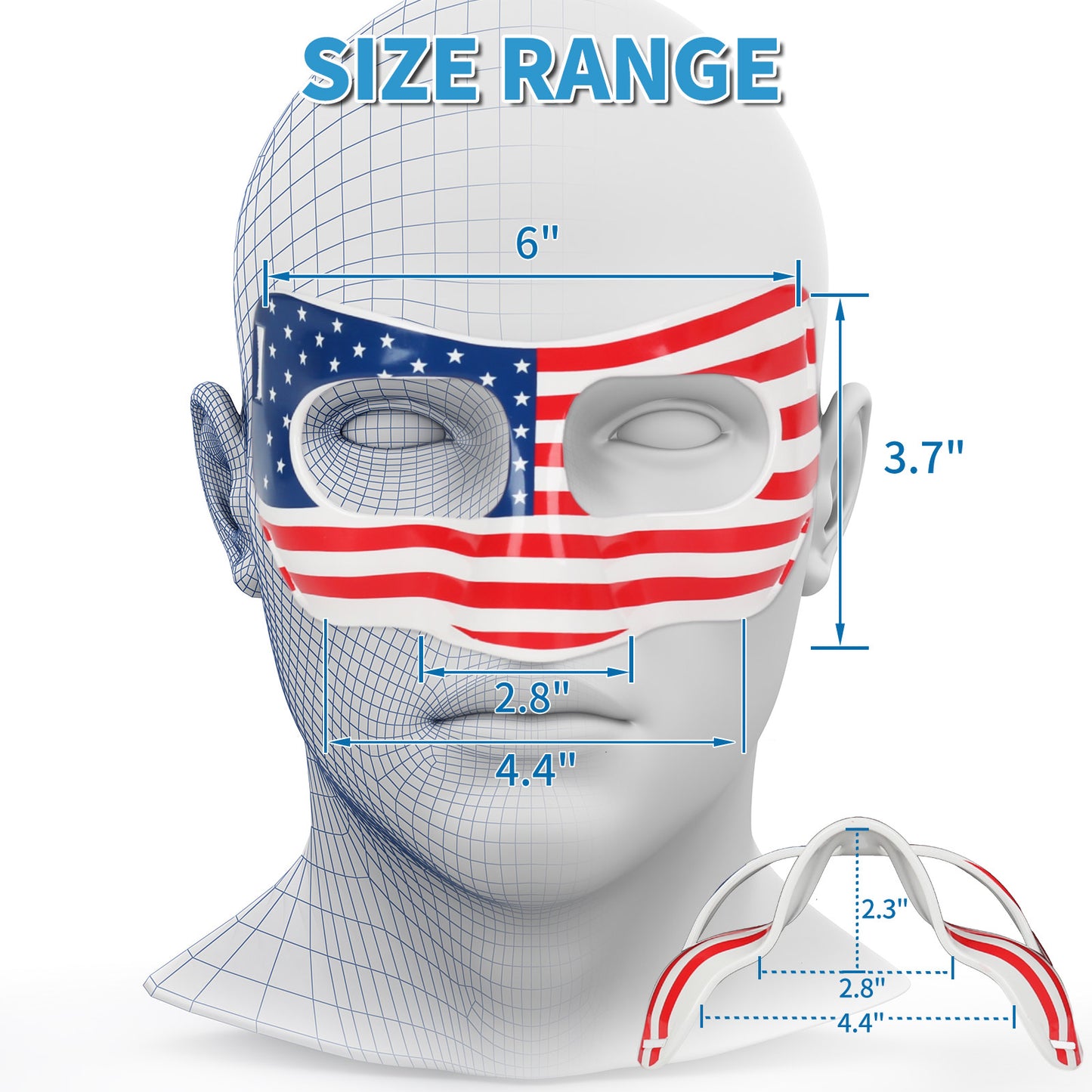 HIAARO QK01US Nose Guard for Broken Nose, Face Shield Masks for Soccer, Basketball, and Other Sports Protect, Adjustable, American Flag Colourway, Suitable for Adults and Teenagers, Men and Women