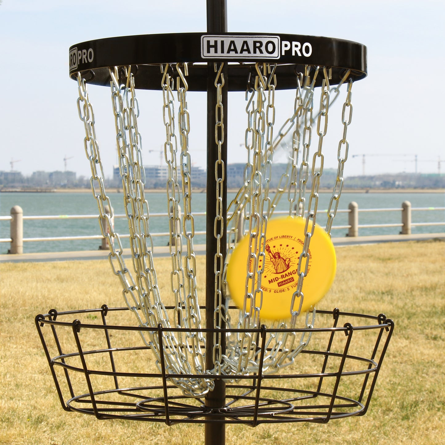 【PDGA Approved】 PRO Disc Golf Basket, Portable Disc Golf Target with Heavy Duty 24 Chains, Professional Frisbee Golf Basket Set with Transit Carry Bag
