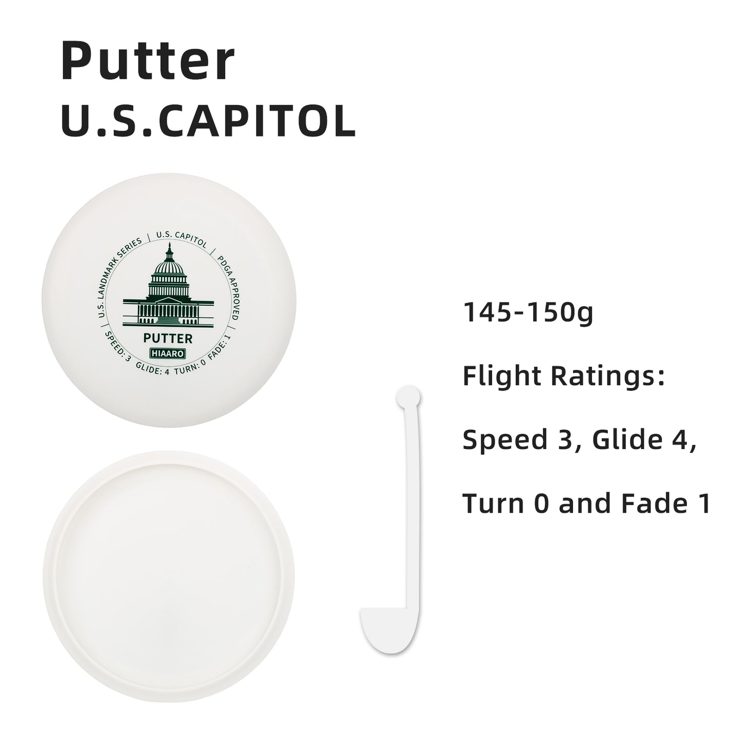 Disc Golf Starter Discs Set | U.S. Landmark Series | 150 Class, 145-150g | PDGA Approved | Include 2*Driver 2*Mid-Range 2*Putter 1*Mini Marker