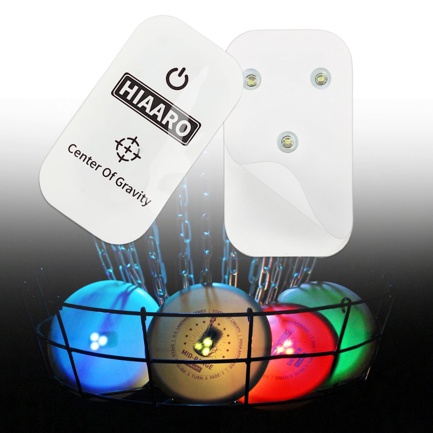 12-Pack Ultra-Lightweight Disc Golf LED Lights, Green