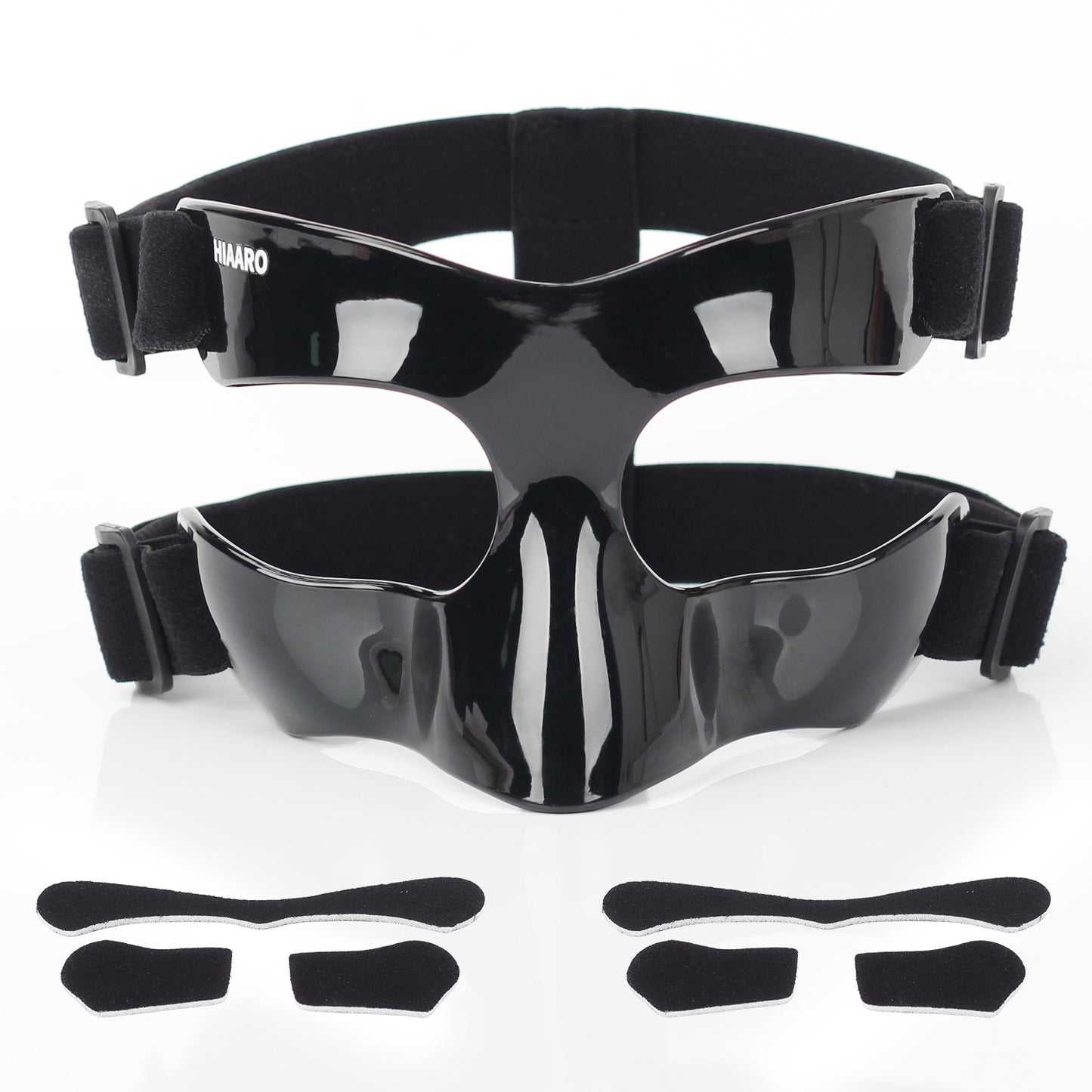 BK01B Nose Guard for Broken Nose, Sports Face Shield Masks with Padding, Adjustable, Breathable, and Black for Adults and Teenagers, Suitable for Basketball, Soccer, and Other Sports
