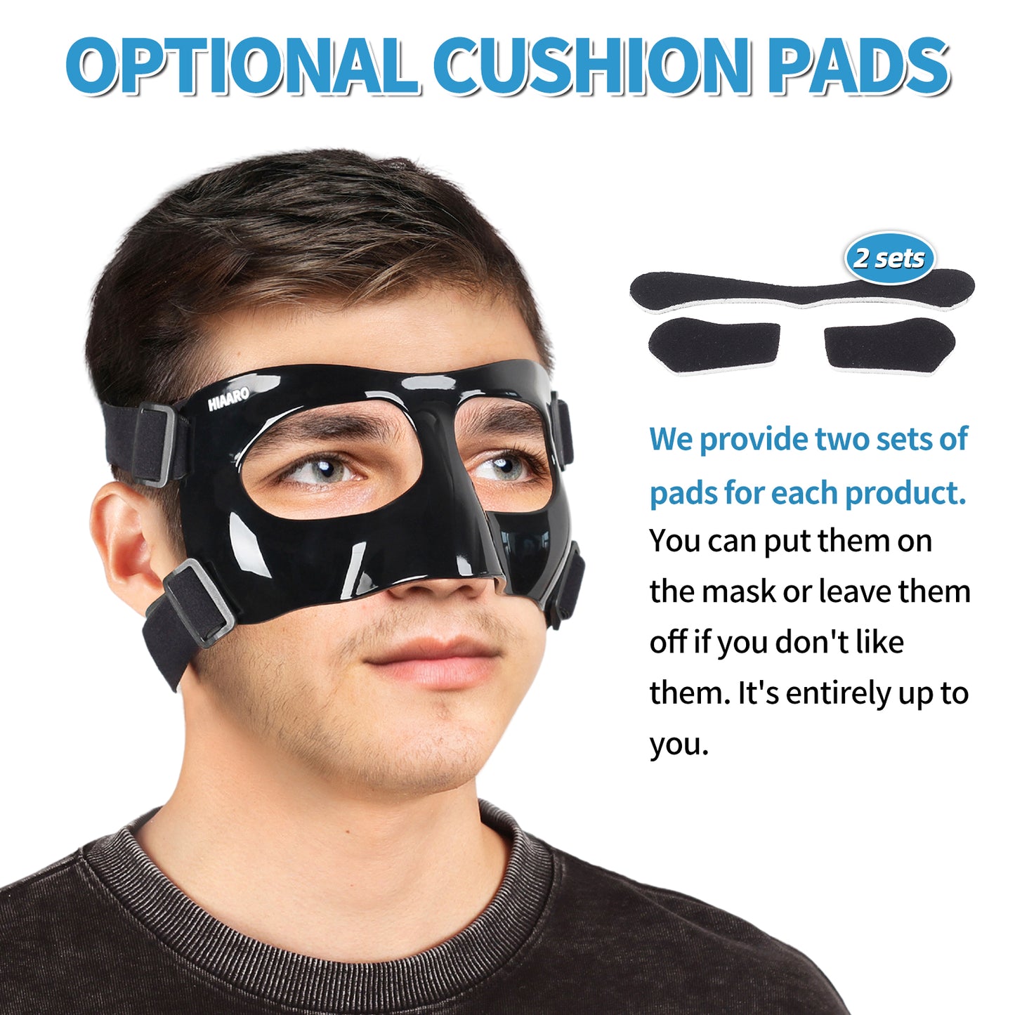 QK01 Nose Guard for Broken Nose, Face Shield Masks for Soccer and Basketball Sports, Adjustable for Adults and Teenagers, Suitable for Men and Women