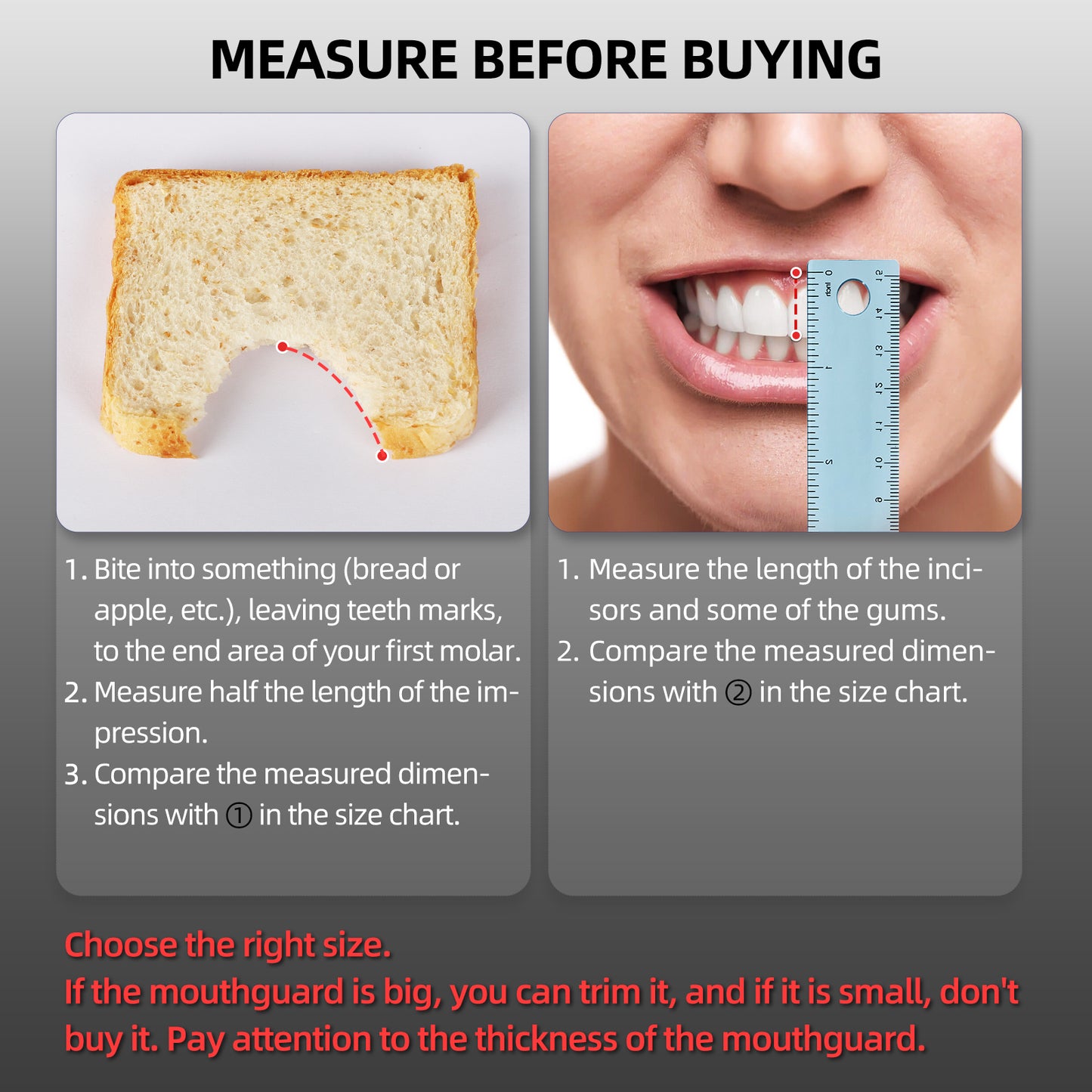 2-Pack Football Mouthguard with Straps and Case, Youth & Adults Sports Mouth Guard for Rugby, Hockey, Boxing, MMA, Basketball, Size S