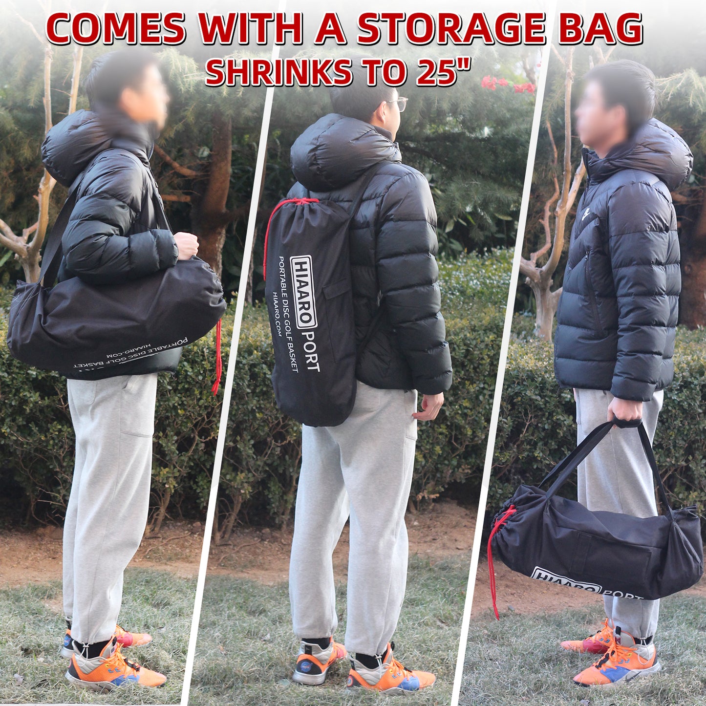 Portable Disc Golf Basket with 16 Heavy Duty Chains, Foldable Frisbee Golf Target with Carry Bag