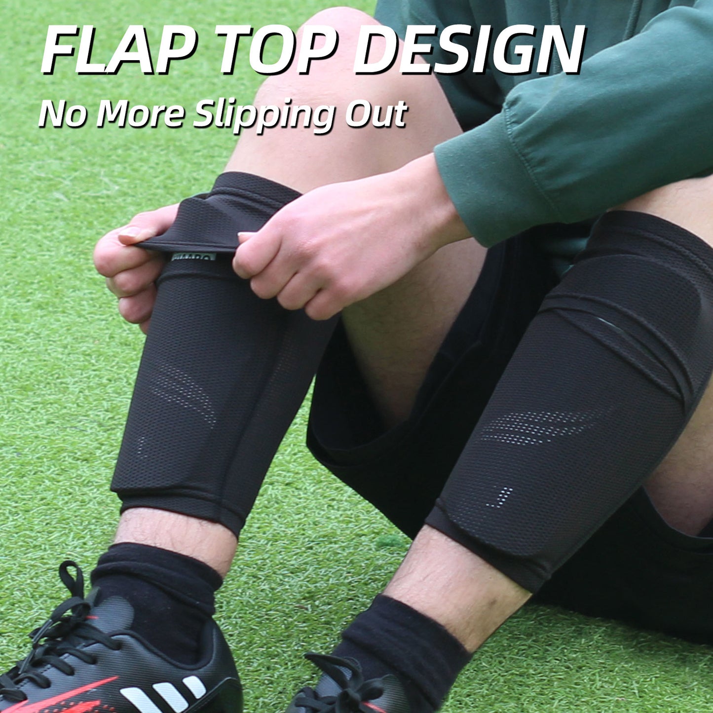 HIAARO Soccer Shin Guards for Kids Youth Adults, Shin Pads and Sleeves with Optimized Insert Pocket, Protective Soccer Equipment for Boys Girls Men Women, Size S