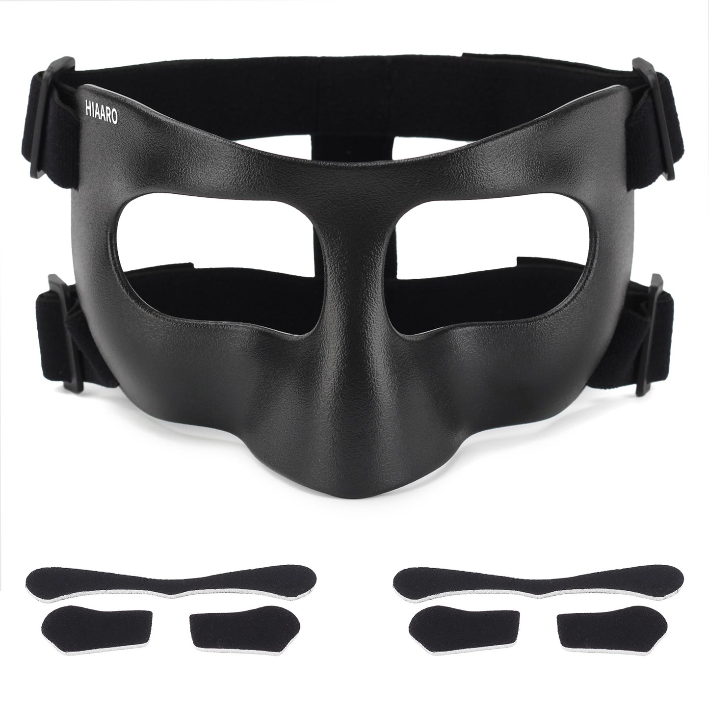 QK03B Matte Nose Guard for Broken Nose, Basketball Face Mask, Protective Sports Shield for Soccer, Adjustable with Padding for Men and Women