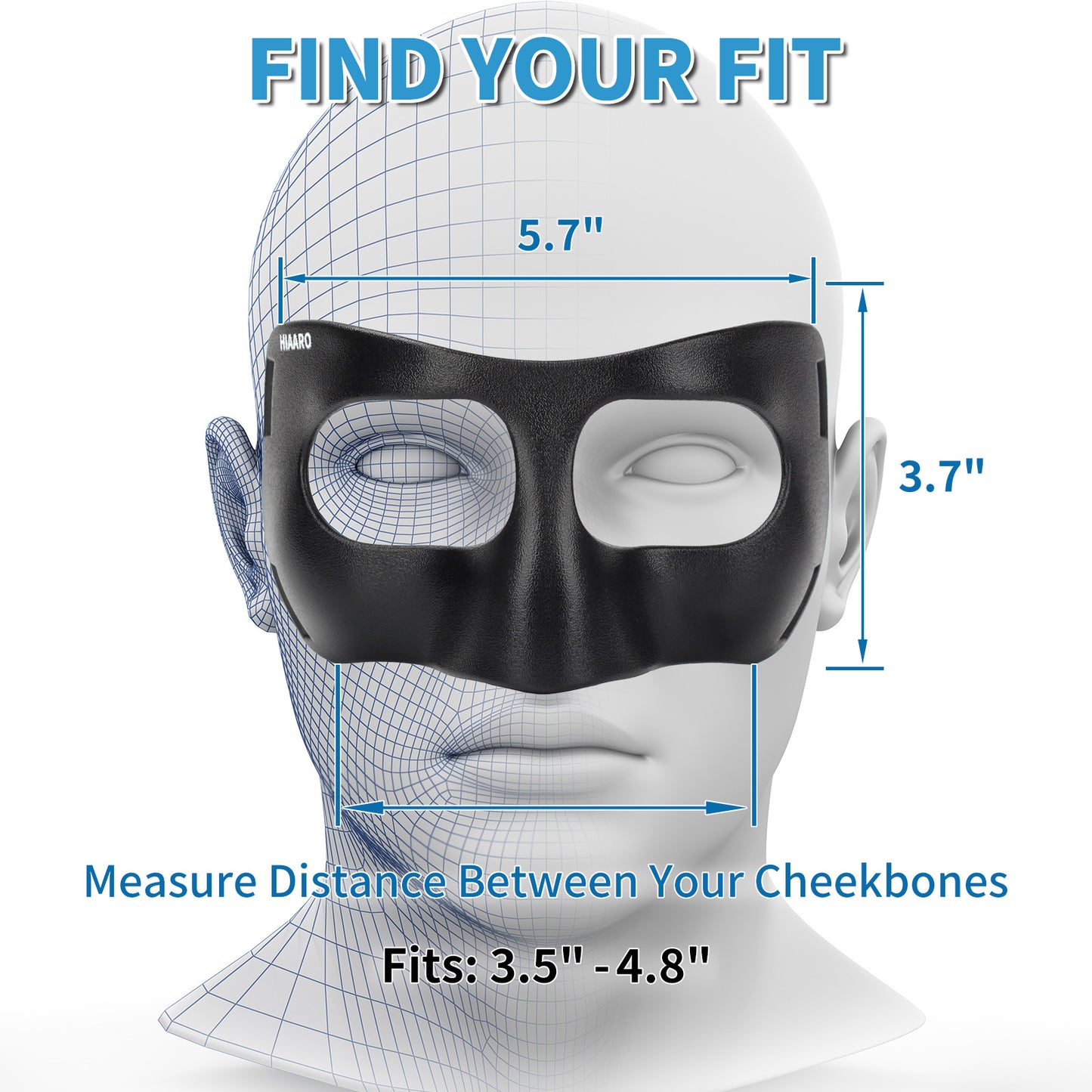 QK03B Matte Nose Guard for Broken Nose, Basketball Face Mask, Protective Sports Shield for Soccer, Adjustable with Padding for Men and Women