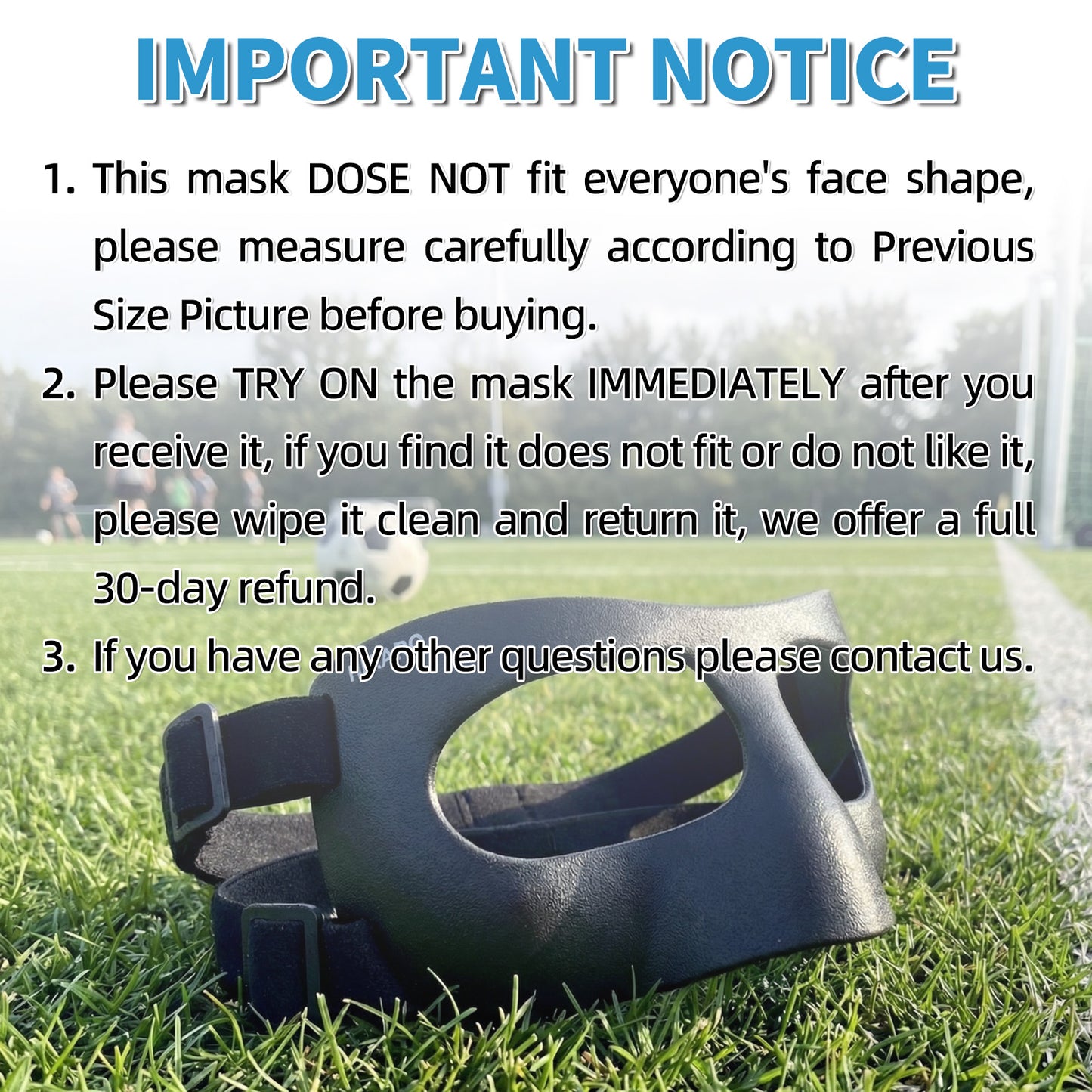 QK03B Matte Nose Guard for Broken Nose, Basketball Face Mask, Protective Sports Shield for Soccer, Adjustable with Padding for Men and Women