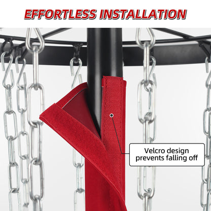 Disc Golf Portable Basket Silencer, Chain Suppressor, Make Your Basket Quieter, Red