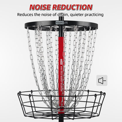 Disc Golf Portable Basket Silencer, Chain Suppressor, Make Your Basket Quieter, Red