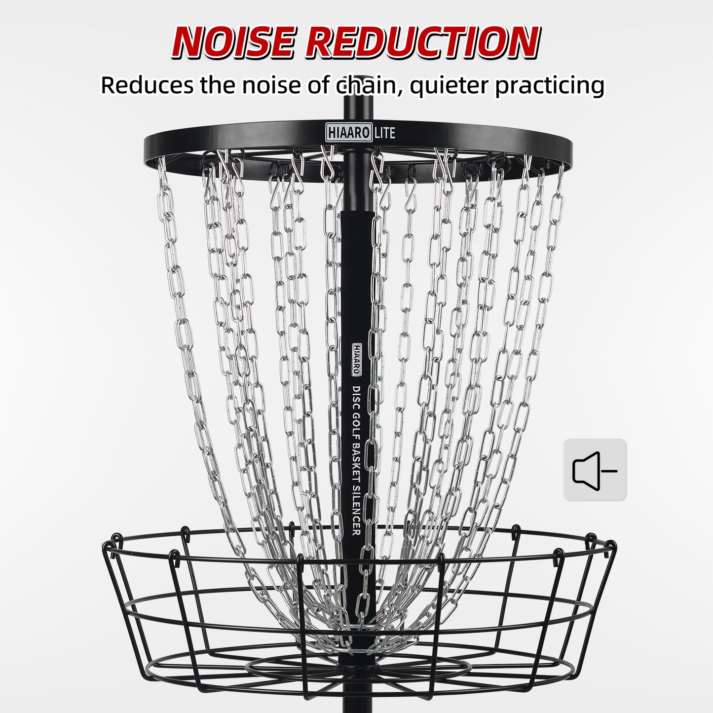 Disc Golf Portable Basket Silencer, Chain Suppressor, Make Your Basket Quieter, Black