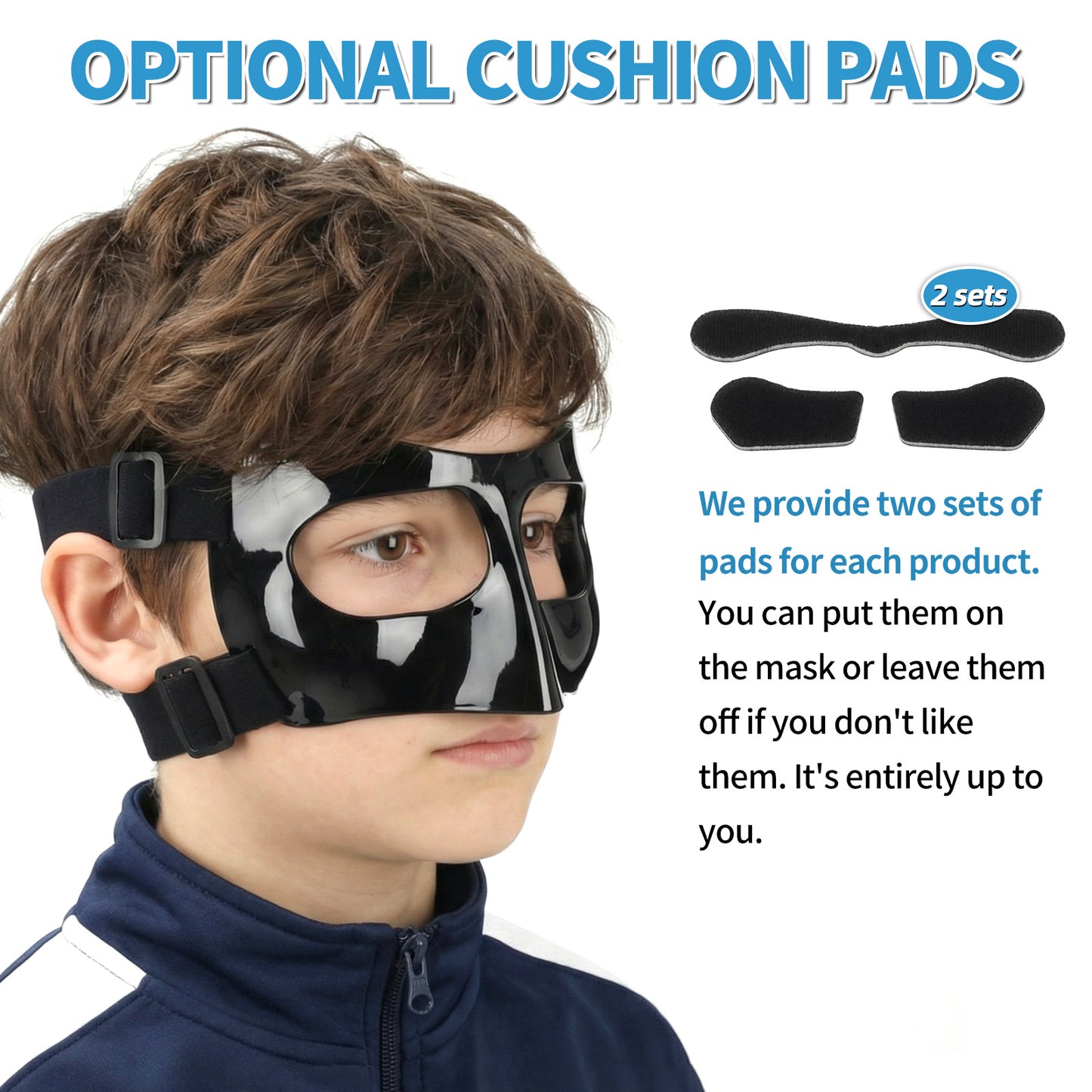 QK01 Nose Guard for Broken Nose, Face Shield Masks for Soccer, Basketball, and Other Sports Protect, Adjustable for Kids, Teenagers, and Adults, Suitable for Men and Women