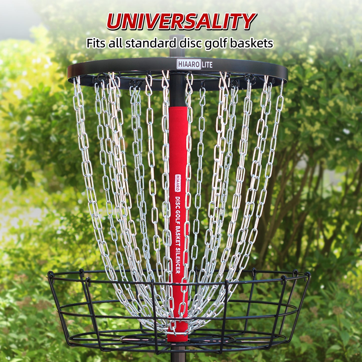 Disc Golf Portable Basket Silencer, Chain Suppressor, Make Your Basket Quieter, Red