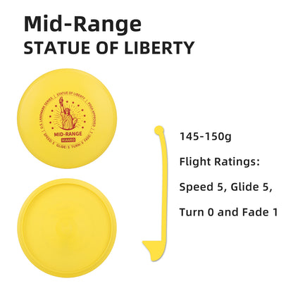 Disc Golf Starter Discs Set | U.S. Landmark Series | 150 Class, 145-150g | PDGA Approved | Include 2*Driver 2*Mid-Range 2*Putter 1*Mini Marker