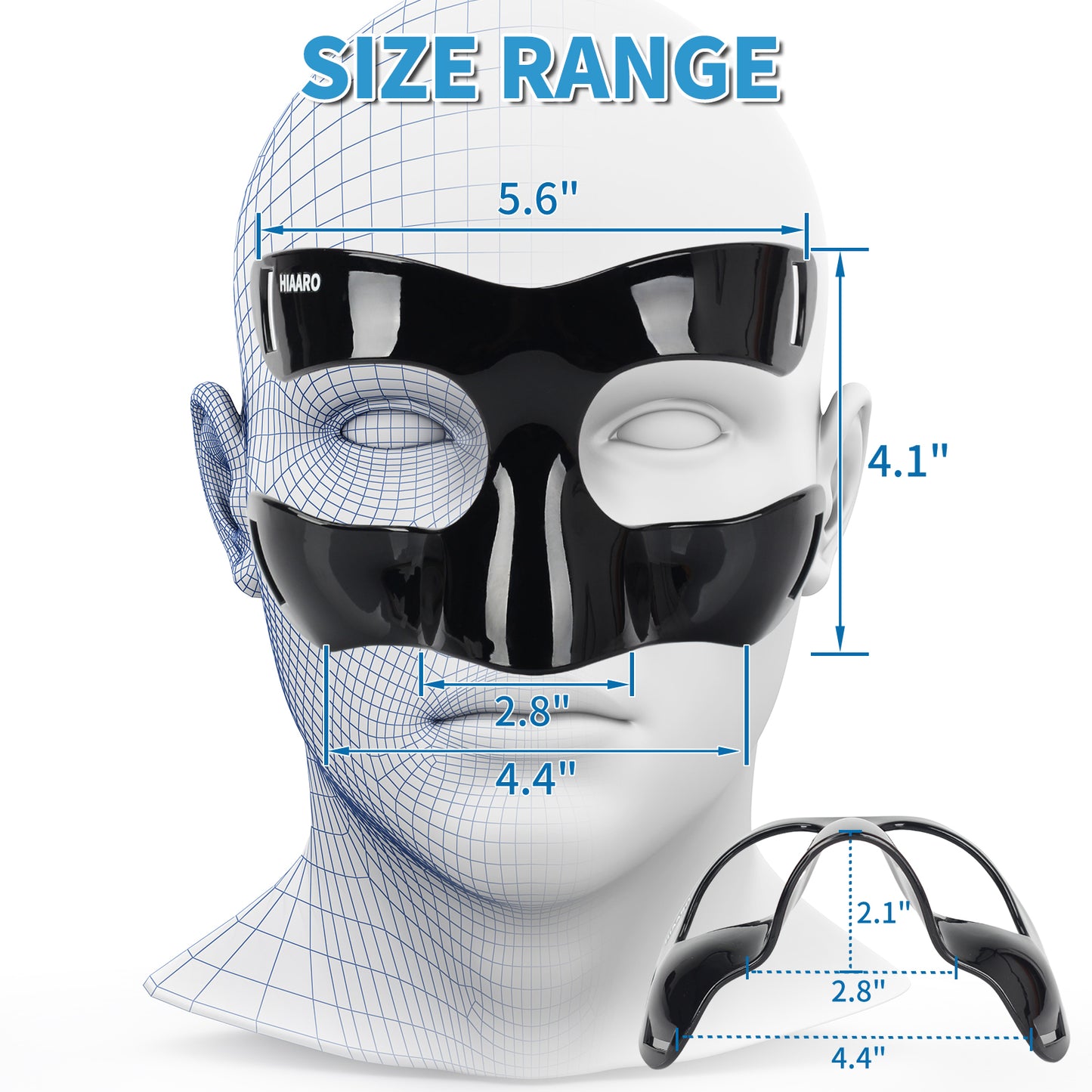 Nose Guard for Broken Nose, Sports Face Shield Masks with Padding, Black